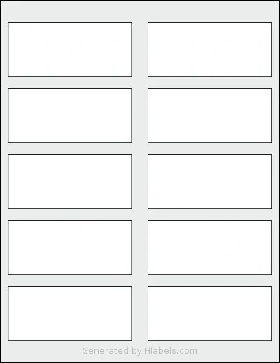 Labelsbythesheet® 4202 template with 10 rectangular 3.75 x 1.625 inch labels per sheet, on Letter-size adhesive blank label sheets.