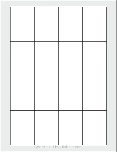 Labelsbythesheet® 4833 template with 16 rectangular 1.75 x 2.5 inch labels per sheet, on Letter-size adhesive blank label sheets.