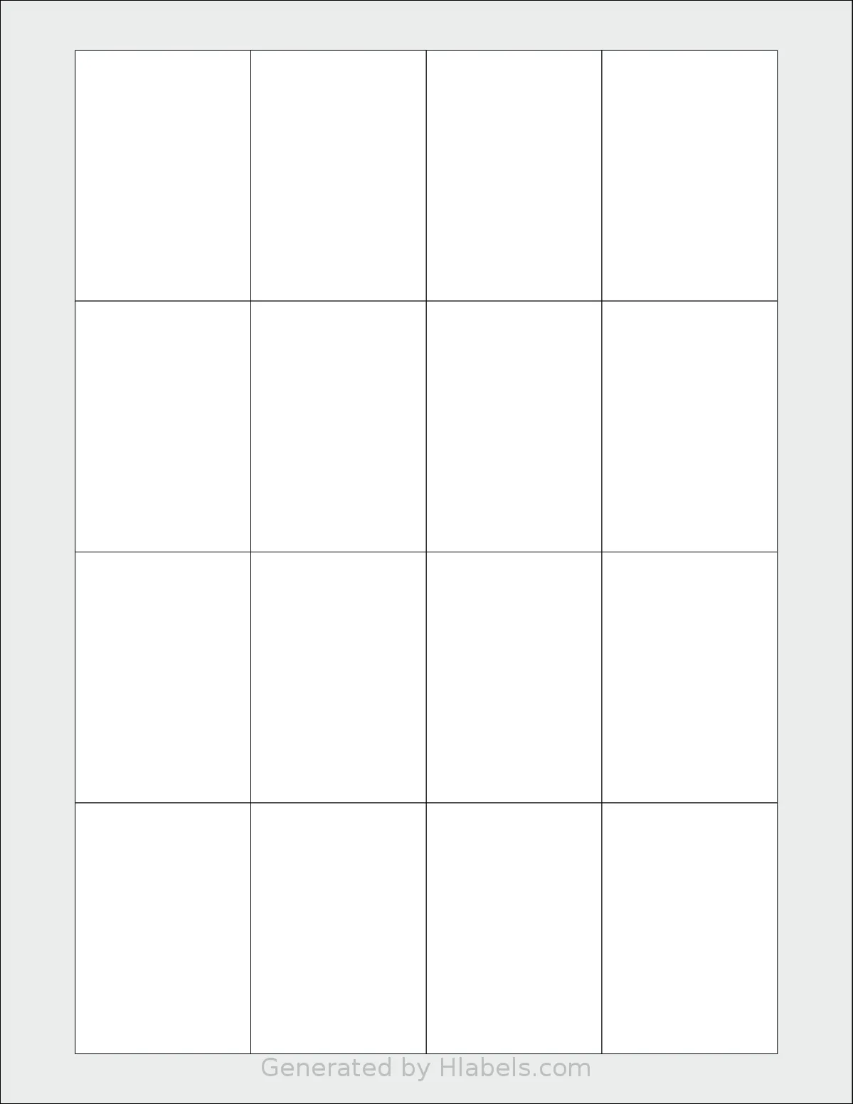 Labelsbythesheet® 4833 template with 16 rectangular 1.75 x 2.5 inch labels per sheet, on Letter-size adhesive blank label sheets.