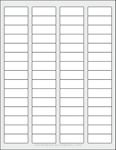 Labelsbythesheet® 4883 template with 60 rectangular 1.75 x 0.666 inch labels per sheet, on Letter-size adhesive blank label sheets.