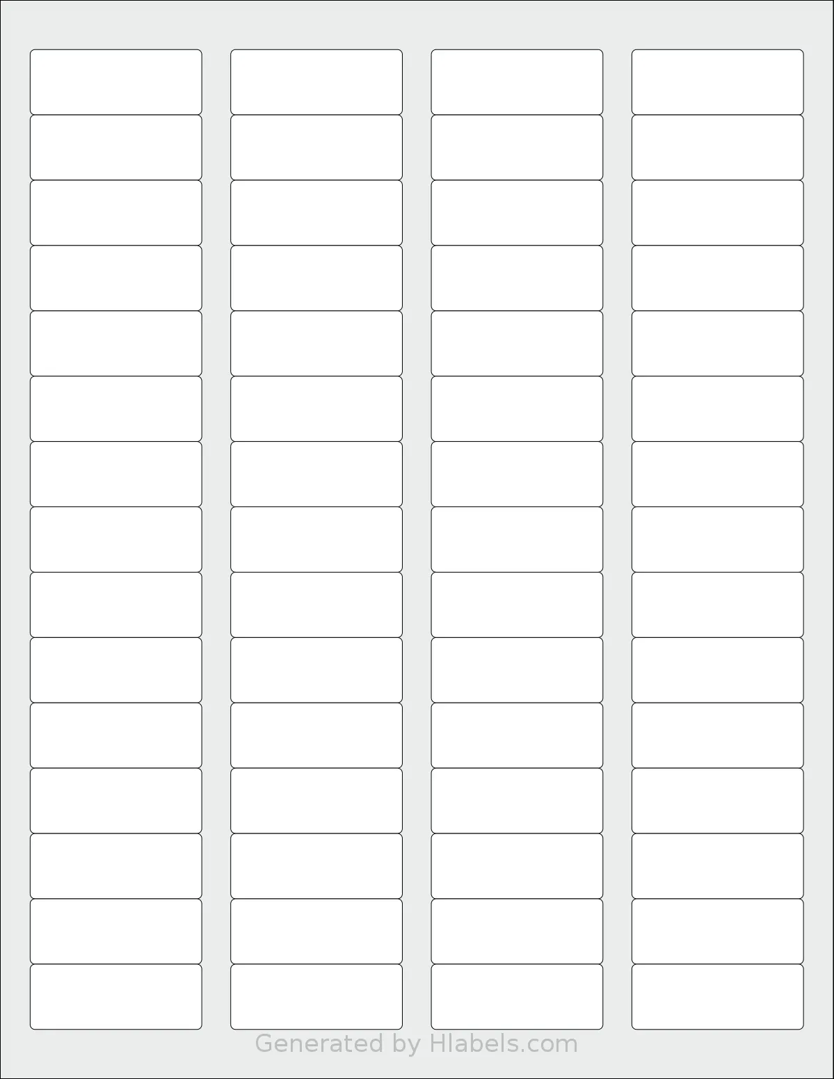 Labelsbythesheet® 4883 template with 60 rectangular 1.75 x 0.666 inch labels per sheet, on Letter-size adhesive blank label sheets.