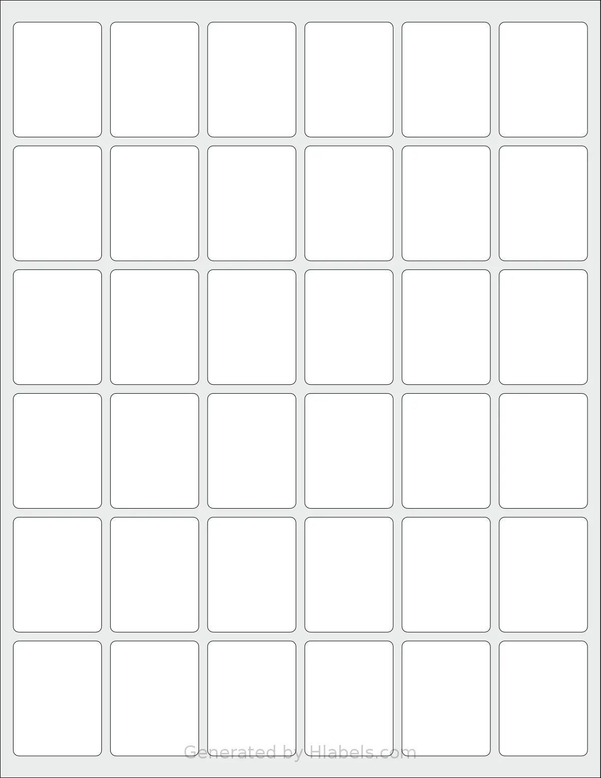 Labelsbythesheet® 5173 template with 36 rectangular 1.25 x 1.625 inch labels per sheet, on Letter-size adhesive blank label sheets.
