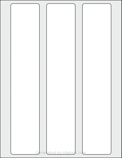 Labelsbythesheet® 5621 template with 3 rectangular 2 x 10.5 inch labels per sheet, on Letter-size adhesive blank label sheets.