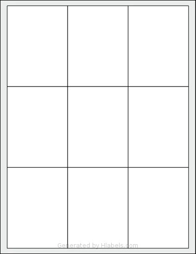 Labelsbythesheet® 5991 template with 9 rectangular 2.625 x 3.5 inch labels per sheet, on Letter-size adhesive blank label sheets.