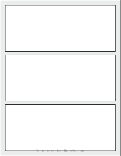 Labelsbythesheet® 7821 template with 3 rectangular 7.75 x 3.25 inch labels per sheet, on Letter-size adhesive blank label sheets.