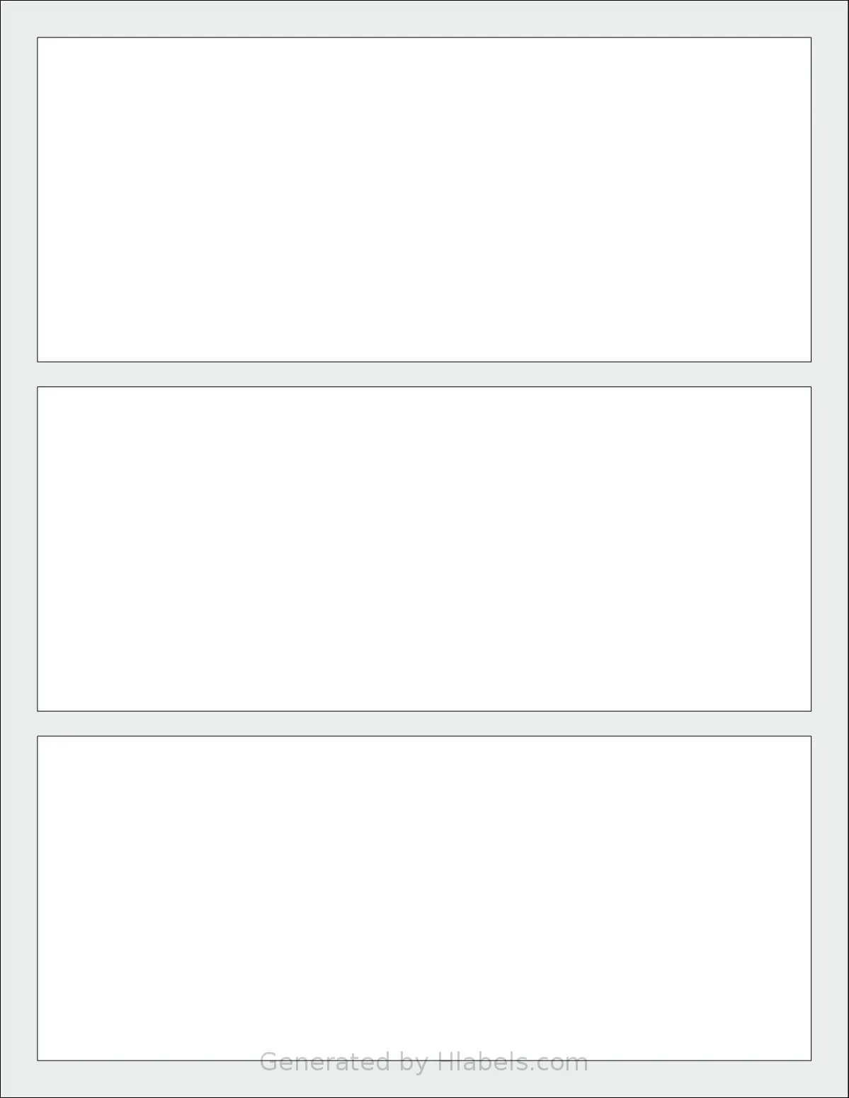 Labelsbythesheet® 7821 template with 3 rectangular 7.75 x 3.25 inch labels per sheet, on Letter-size adhesive blank label sheets.