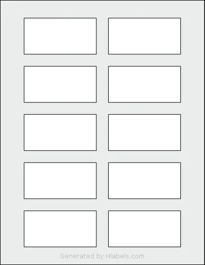 Labelsbythesheet® 8102 template with 10 rectangular 3 x 1.5 inch labels per sheet, on Letter-size adhesive blank label sheets.