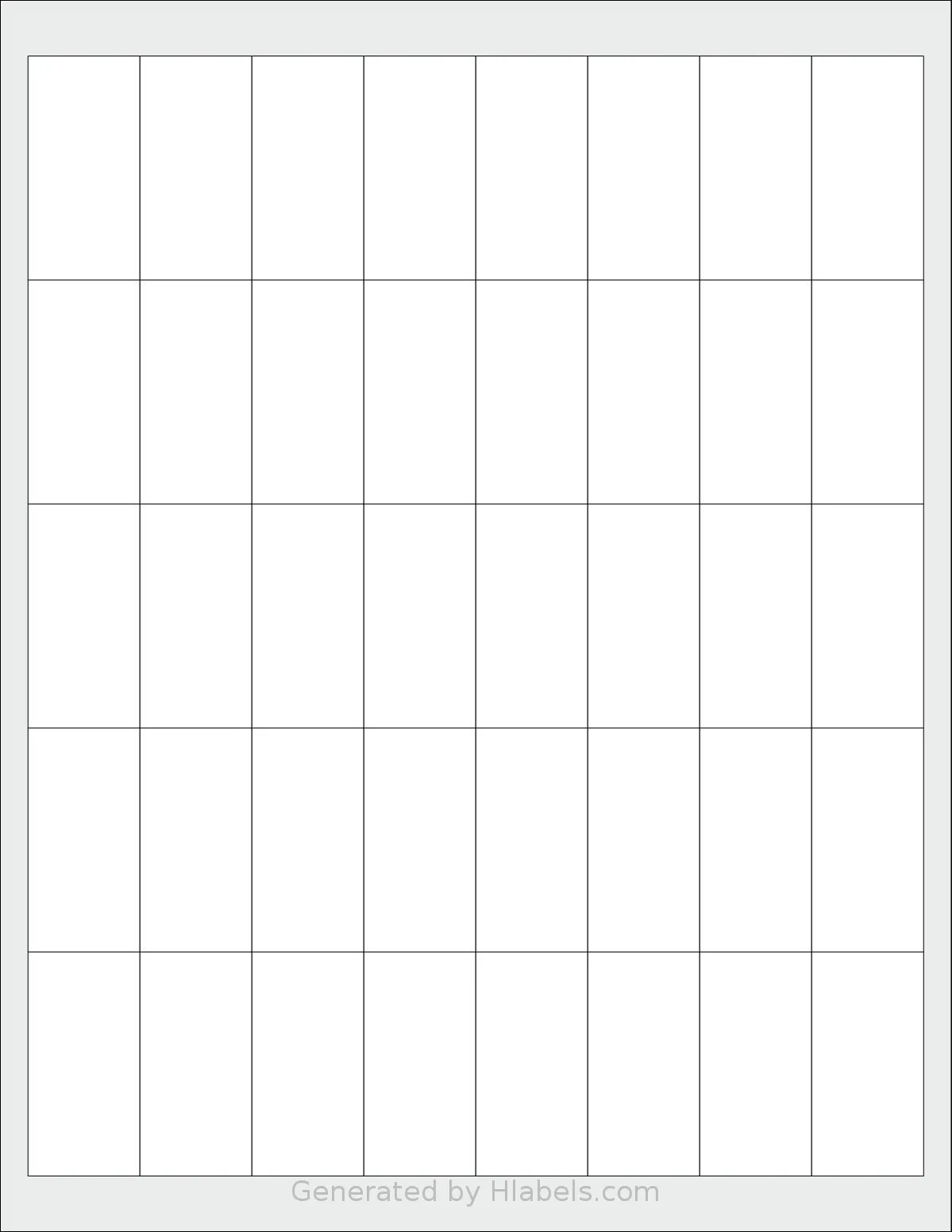 Labelsbythesheet® 8373 template with 40 rectangular 1 x 2 inch labels per sheet, on Letter-size adhesive blank label sheets.