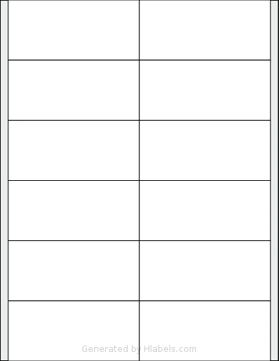 Labelsbythesheet® 9113 template with 12 rectangular 4 x 1.833 inch labels per sheet, on Letter-size adhesive blank label sheets.