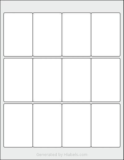 Labelsbythesheet® 9303 template with 12 rectangular 2 x 3 inch labels per sheet, on Letter-size adhesive blank label sheets.