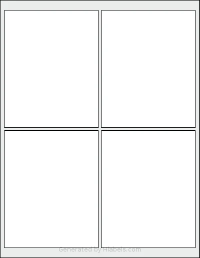 Labelsbythesheet® 9341 Template Labelsbythesheet® 9341 template with 4 rectangular 4 x 5 inch labels per sheet, on Letter-size adhesive blank label sheets.