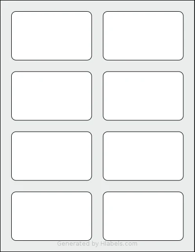 Labelsbythesheet® 9391 template with 8 rectangular 3.5 x 2.125 inch labels per sheet, on Letter-size adhesive blank label sheets.
