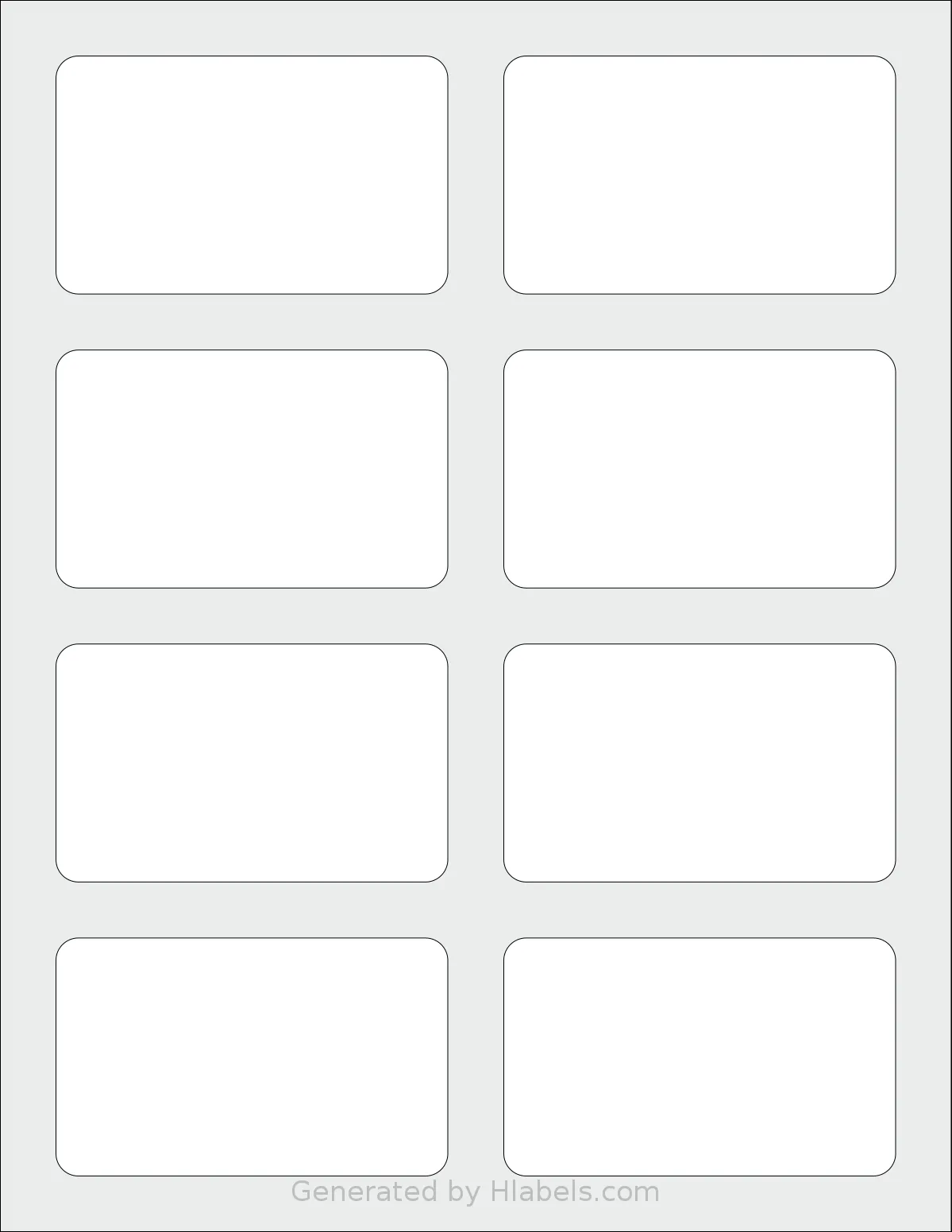 Labelsbythesheet® 9391 template with 8 rectangular 3.5 x 2.125 inch labels per sheet, on Letter-size adhesive blank label sheets.