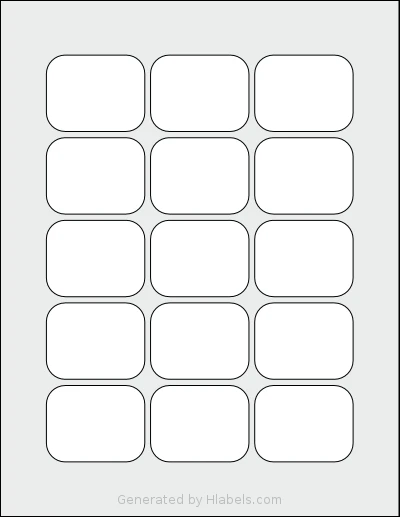 Labelsbythesheet® 9923 template with 15 rectangular 2.0937 x 1.625 inch labels per sheet, on Letter-size adhesive blank label sheets.