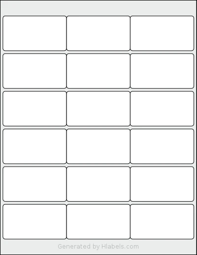 Labelsbythesheet® 9933 template with 18 rectangular 2.75 x 1.5 inch labels per sheet, on Letter-size adhesive blank label sheets.