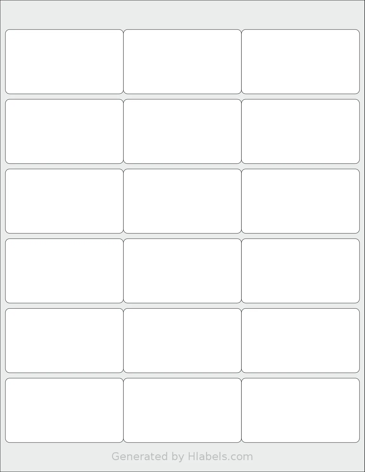 Labelsbythesheet® 9933 template with 18 rectangular 2.75 x 1.5 inch labels per sheet, on Letter-size adhesive blank label sheets.