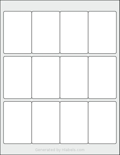 LaserInkjetLabels® 2030 template with 12 rectangular 2 x 3 inch labels per sheet, on Letter-size adhesive blank label sheets.