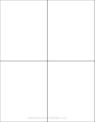 MacoLabels® ML-0400 template with 4 rectangular 4.25 x 5.5 inch labels per sheet, on Letter-size adhesive blank label sheets.