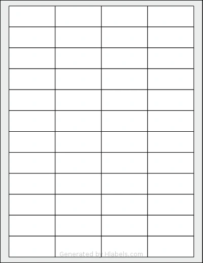 Magnatag® CD12 template with 48 rectangular 1.9375 x 0.875 inch labels per sheet, on Letter-size adhesive blank label sheets.