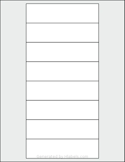 Magnatag® CD135 template with 8 rectangular 4.9375 x 1.3125 inch labels per sheet, on Letter-size adhesive blank label sheets.