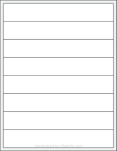 Magnatag® CD138 template with 8 rectangular 8 x 1.3125 inch labels per sheet, on Letter-size adhesive blank label sheets.
