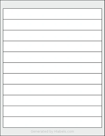 Magnatag® CD18 template with 11 rectangular 8 x 0.875 inch labels per sheet, on Letter-size adhesive blank label sheets.