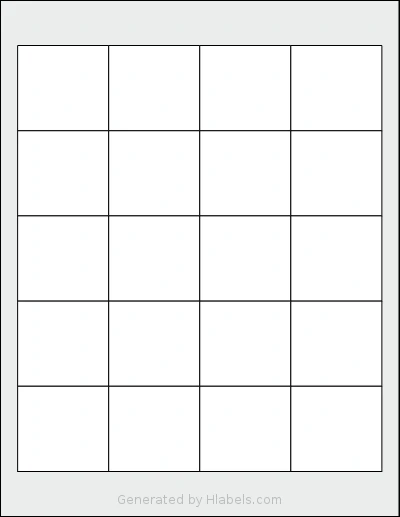 Magnatag® CD22 template with 20 rectangular 1.9375 x 1.8125 inch labels per sheet, on Letter-size adhesive blank label sheets.