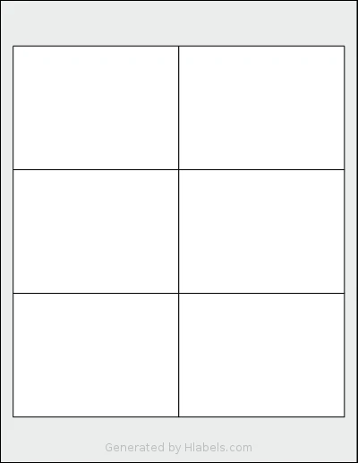 Magnatag® CD34 template with 6 rectangular 3.9375 x 2.9375 inch labels per sheet, on Letter-size adhesive blank label sheets.