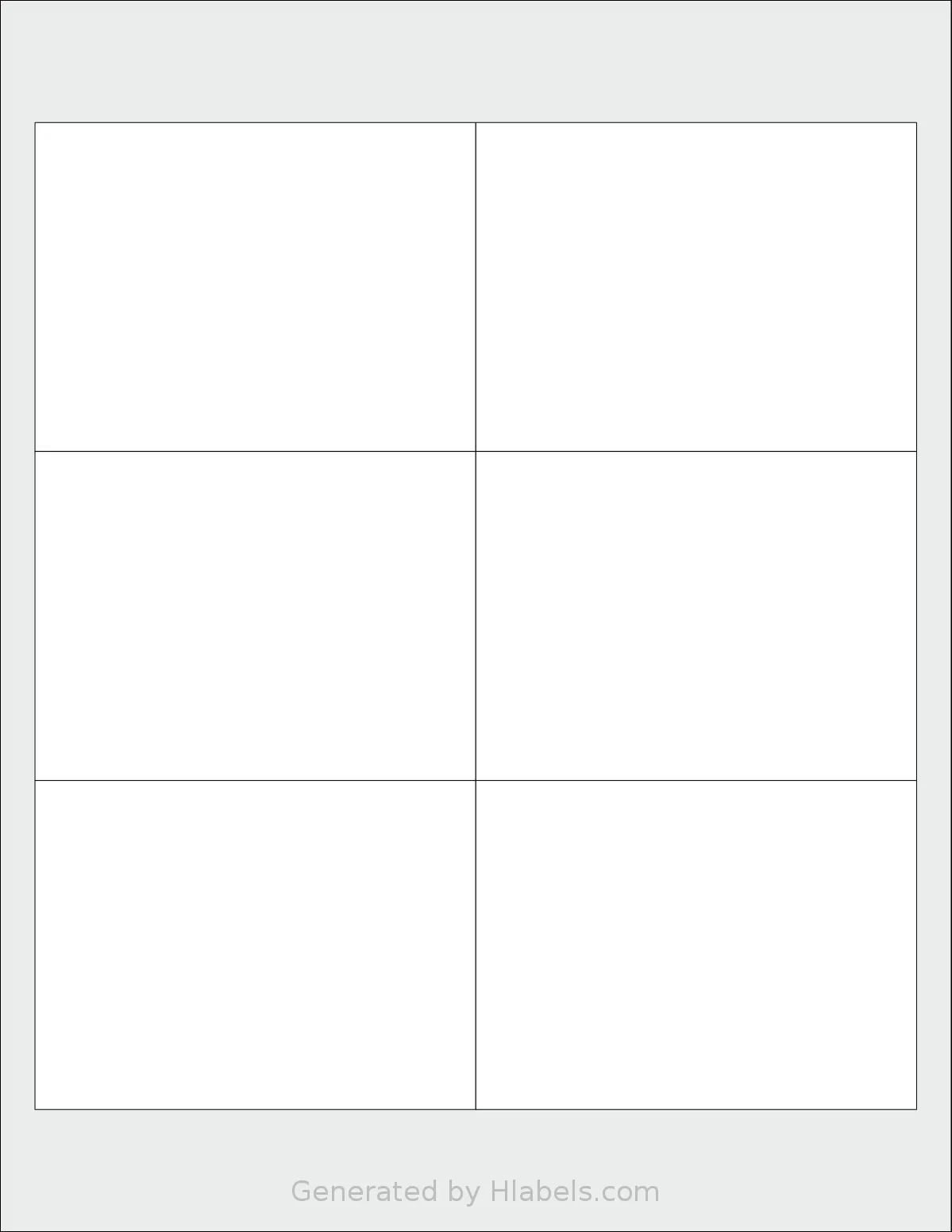 Magnatag® CD34 template with 6 rectangular 3.9375 x 2.9375 inch labels per sheet, on Letter-size adhesive blank label sheets.