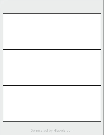 Magnatag® CD38 template with 3 rectangular 8 x 2.9375 inch labels per sheet, on Letter-size adhesive blank label sheets.