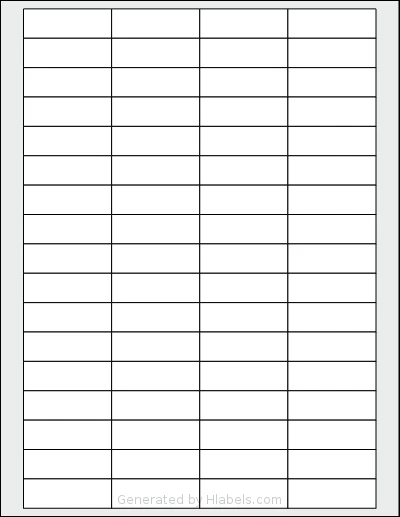 Magnatag® CD8178 template with 68 rectangular 1.875 x 0.625 inch labels per sheet, on Letter-size adhesive blank label sheets.