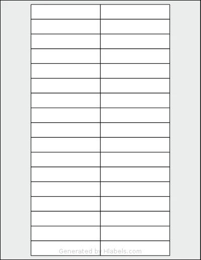 Magnatag® CD83 template with 34 rectangular 2.9375 x 0.625 inch labels per sheet, on Letter-size adhesive blank label sheets.