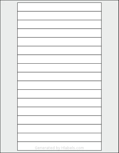 Magnatag® CD86 template with 17 rectangular 6 x 0.625 inch labels per sheet, on Letter-size adhesive blank label sheets.