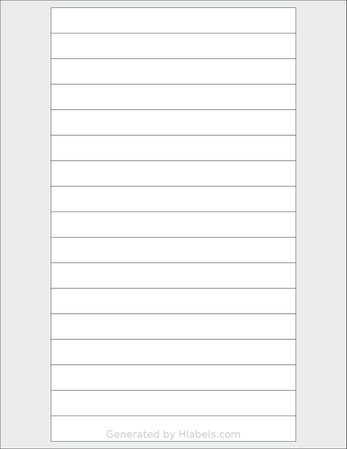 Magnatag® CD86 template with 17 rectangular 6 x 0.625 inch labels per sheet, on Letter-size adhesive blank label sheets.