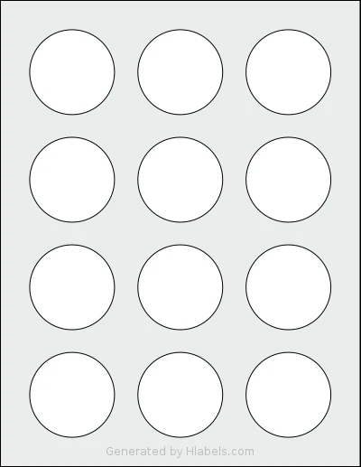 MaxGear® Template-22807A Template MaxGear® Template-22807A template with 12 circle labels per sheet, each 2 inch in diameter, on Letter-size adhesive blank label sheets.