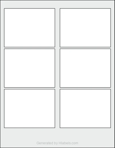 MaxGear® Template-5011 Template MaxGear® Template-5011 template with 6 rectangular 3.75 x 2.875 inch labels per sheet, on Letter-size adhesive blank label sheets.