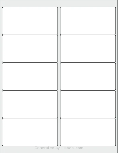 Methdic® 10-UP Template Methdic® 10-UP template with 10 rectangular 4 x 2 inch labels per sheet, on Letter-size adhesive blank label sheets.