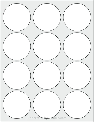 Methdic® 5294 Template Methdic® 5294 template with 12 circle labels per sheet, each 2.5 inch in diameter, on Letter-size adhesive blank label sheets.
