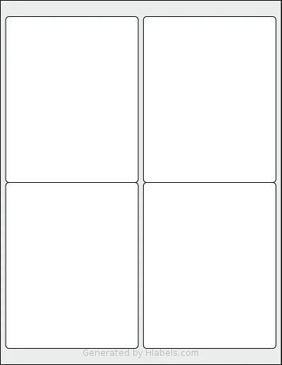 MfLabel® TT1011274 Template MfLabel® TT1011274 template with 4 rectangular 4 x 5 inch labels per sheet, on Letter-size adhesive blank label sheets.