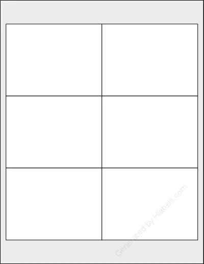 Mifflin® 6 template with 6 rectangular 4 x 3 inch labels per sheet, on Letter-size adhesive blank label sheets.