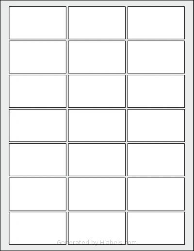 MrLabel® MR271 Template MrLabel® MR271 template with 21 rectangular 2.5 x 1.4212 inch labels per sheet, on Letter-size adhesive blank label sheets.