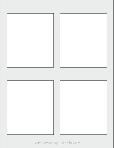 MrLabel® MR311 Template MrLabel® MR311 template with 4 rectangular 3.5 x 4 inch labels per sheet, on Letter-size adhesive blank label sheets.