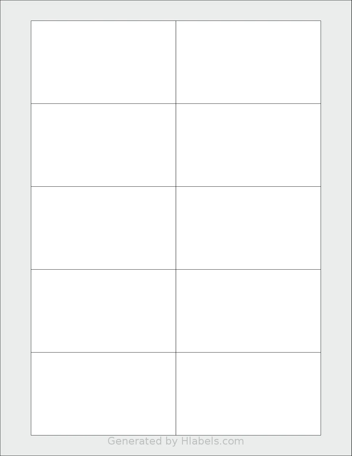 MrLabel® MR313 template with 10 rectangular 3.5 x 2 inch labels per sheet, on Letter-size adhesive blank label sheets.