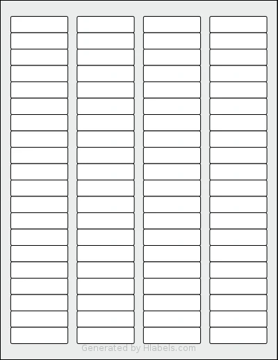 MrLabel® MR670 Template MrLabel® MR670 template with 80 rectangular 1.75 x 0.5 inch labels per sheet, on Letter-size adhesive blank label sheets.