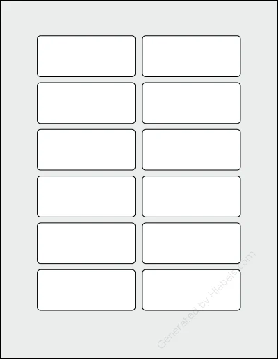 NeatMethod® Pantry template with 12 rectangular 3 x 1.25 inch labels per sheet, on Letter-size adhesive blank label sheets.