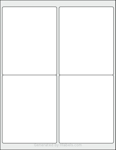 NextDayLabels® NDL-1223 Template NextDayLabels® NDL-1223 template with 4 rectangular 4 x 5 inch labels per sheet, on Letter-size adhesive blank label sheets.