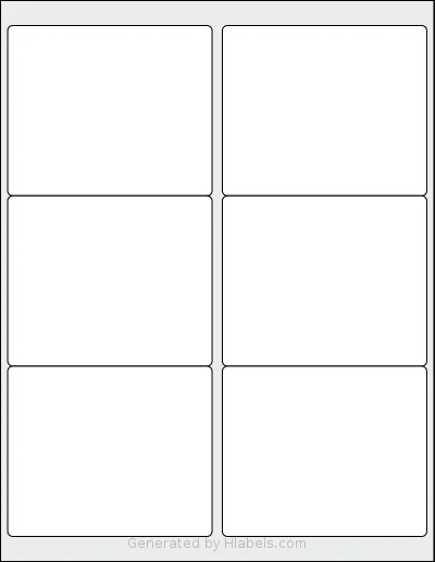 NextDayLabels® NDL-1226C Template NextDayLabels® NDL-1226C template with 6 rectangular 4 x 3.333 inch labels per sheet, on Letter-size adhesive blank label sheets.