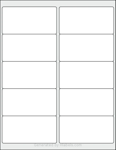 NextDayLabels® NDL-1228C Template NextDayLabels® NDL-1228C template with 10 rectangular 4 x 2 inch labels per sheet, on Letter-size adhesive blank label sheets.