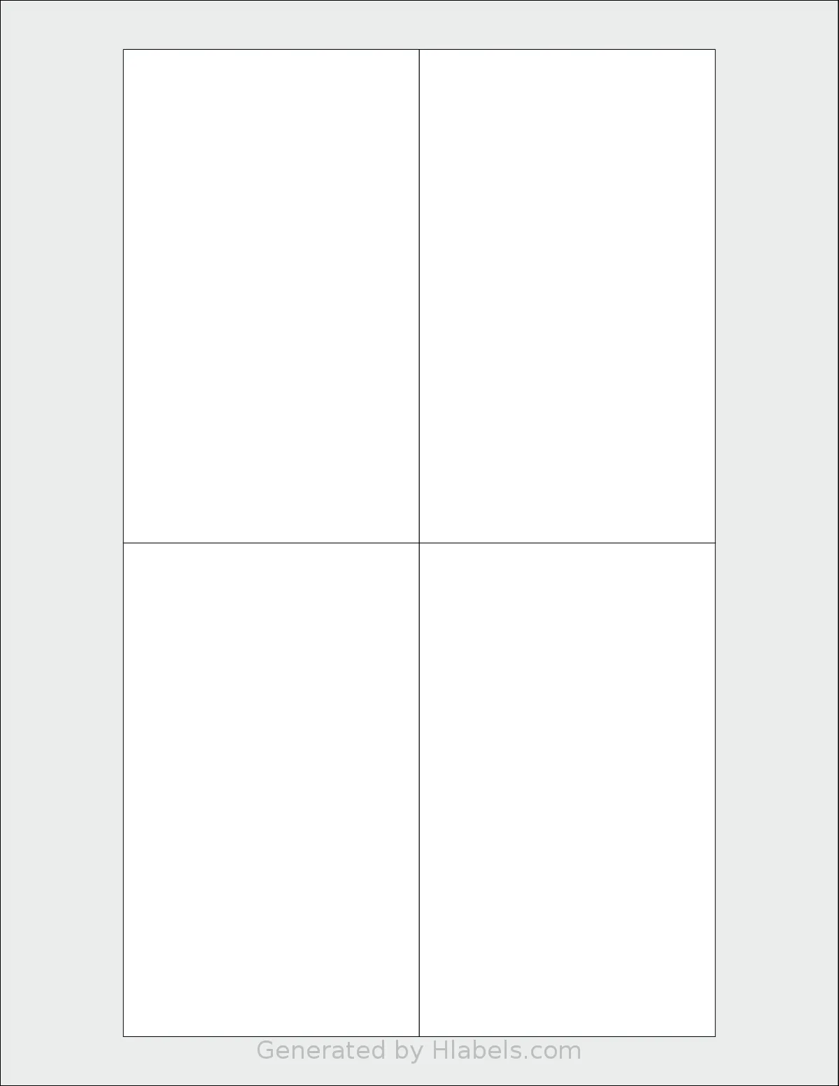 NextDayLabels® NDL-4UP template with 4 rectangular 3 x 5 inch labels per sheet, on Letter-size adhesive blank label sheets.