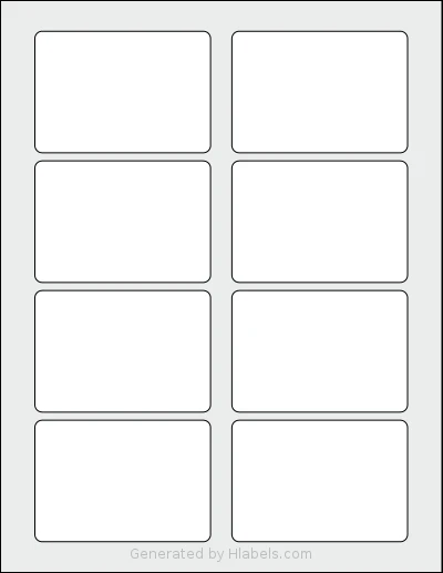 NextDayLabels® NDL-8R Template NextDayLabels® NDL-8R template with 8 rectangular 3.375 x 2.333 inch labels per sheet, on Letter-size adhesive blank label sheets.
